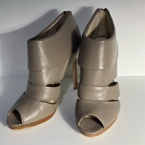 Calvin Klein Peep-Toe Heeled Ankle Booties